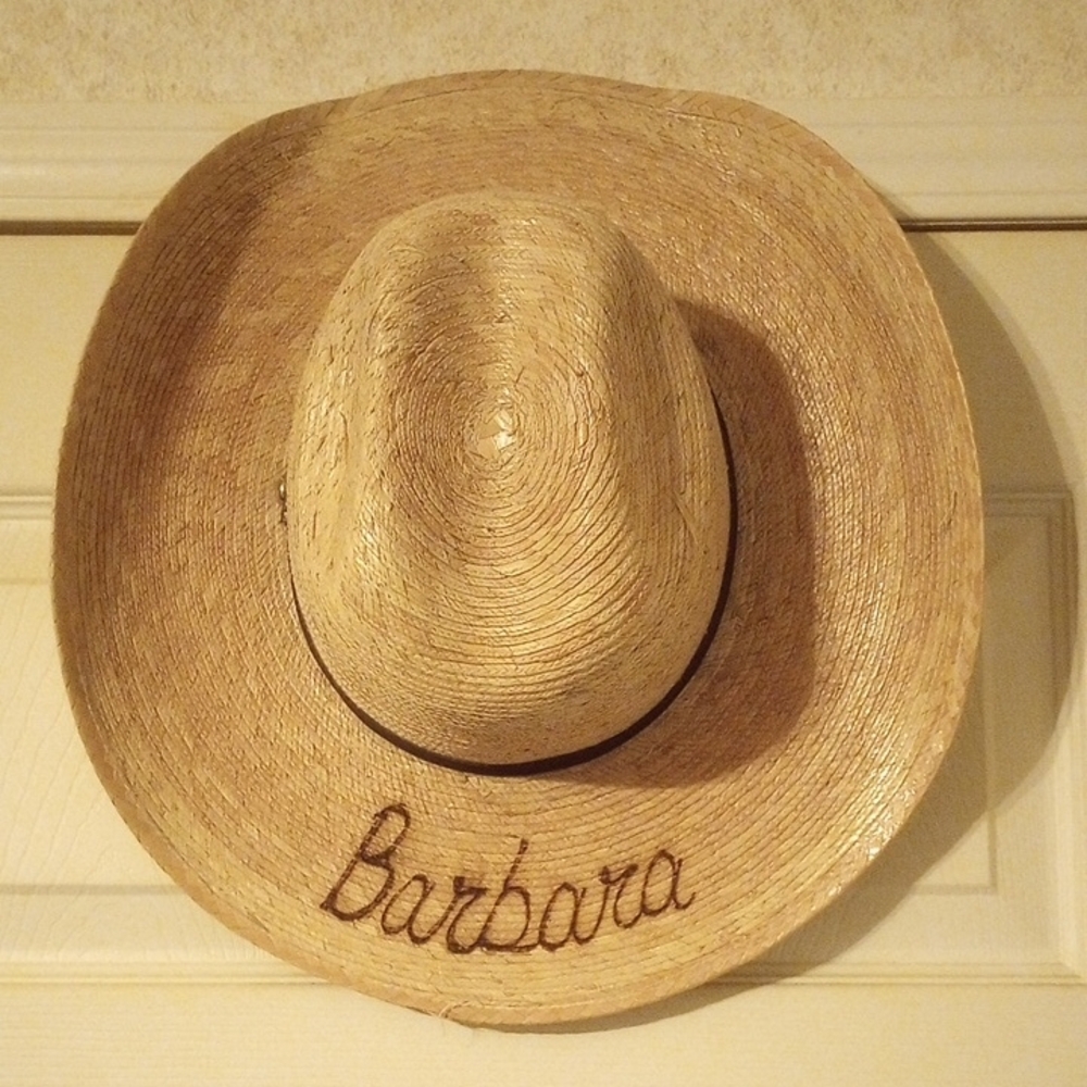 Straw Cowboy Hat with Embroidered Name
